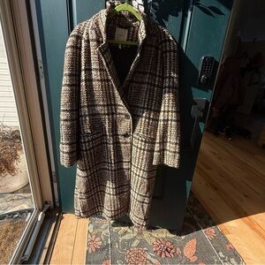 Avec Les Filles Brown and Cream Pea Coat